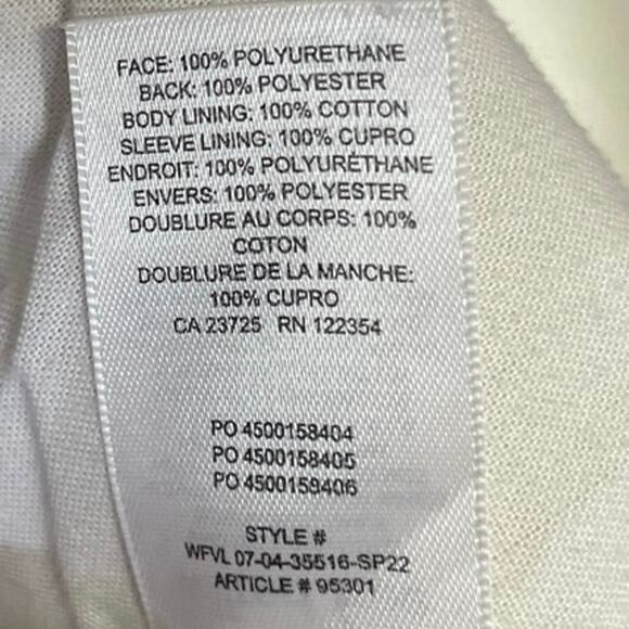 Aritzia Wilfred Faux Vegan Leather Gaze Women's Beige  Button Down Coat Jacket S - Picture 4 of 4